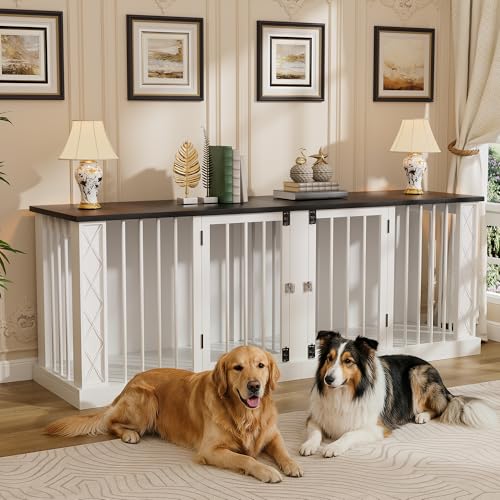86.6" Double Dog Crate Furniture for 1 or 2 Dogs, view 2