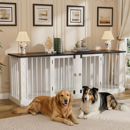 86.6" Double Dog Crate Furniture for 1 or 2 Dogs, view 2