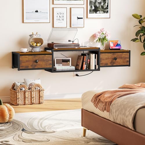 Floating TV Stand, Floating Entertainment Center for TVs up to 60", view 5