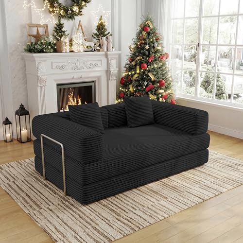 59 Inch Convertible Sofas Bed, 5-in-1 Futon Sofa Pull Out Sleeper Couch, view 2