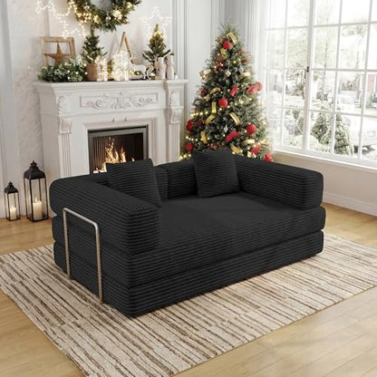 59 Inch Convertible Sofas Bed, 5-in-1 Futon Sofa Pull Out Sleeper Couch, view 2