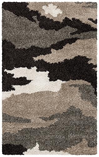 SAFAVIEH Florida Shag Collection Accent Rug - 4' x 6', Beige & Multi, Non-Shedding & Easy Care, 1.2-inch Thick Ideal for High Traffic Areas in Foyer, Living Room, Bedroom (SG453-1391)