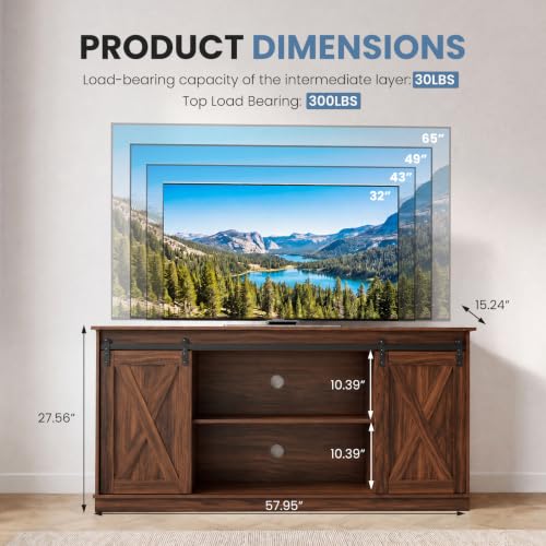 Farmhouse TV Stand for Up to 65 Inch TVs, view 3