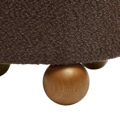 Tov Furniture Jaine Upholstered Stool (Chocolate Brown)