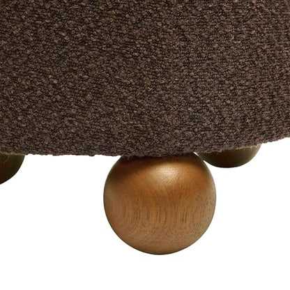 Tov Furniture Jaine Upholstered Stool (Chocolate Brown)