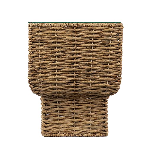 Pallston Water Hyacinth Accent Table - Bohemian Design, Natural Rattan - Fully Assembled - Ideal for Living Room, Bedroom (OC1157706)