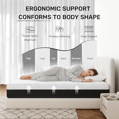 Twin Mattress, 8 Inch Memory Foam Mattress in a Box, Medium Firm, Supportive & Pressure Relief, Removable Cover, CertiPUR-US Certified, No Fiberglass