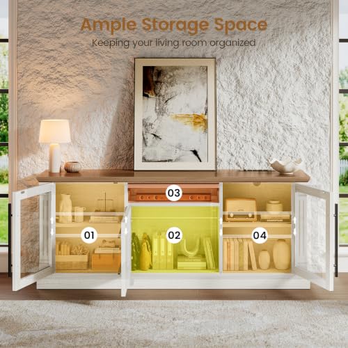 Farmhouse TV Stands for 65 Inch TV with Storage for Living Room, view 5