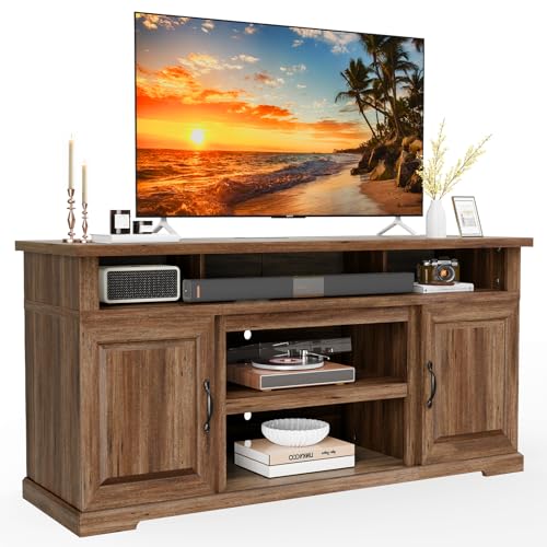 70" Rustic Farmhouse TV Stand, Entertainment Center Fits TVs up to 80 Inch, view 2