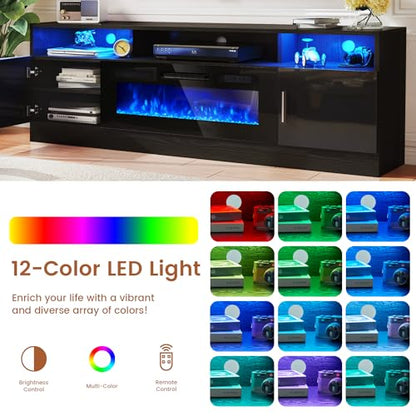 70" Fireplace TV Stand with Power Outlet for TVs UP to 80", view 7
