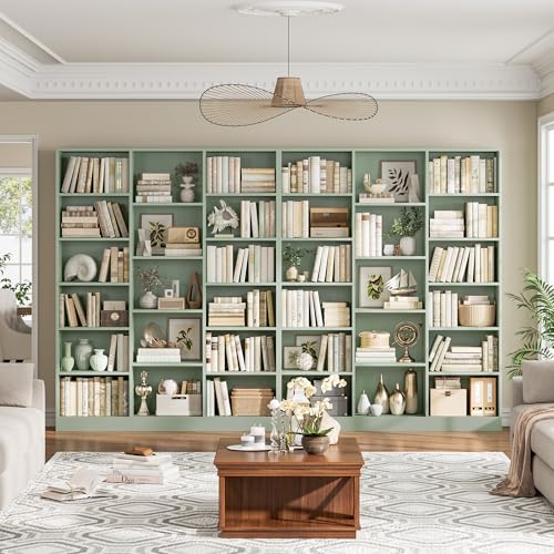 Triple Wide Bookshelf, Large Bookshelf with 17 Display Shelves, view 3