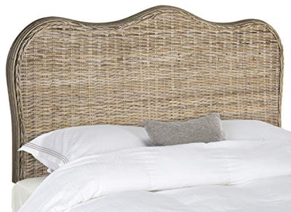 SAFAVIEH Furniture - Imelda Rattan Full Headboard - Grey - Rattan - Coastal Woven Design - Ideal for Bedroom (SEA8027A-F)
