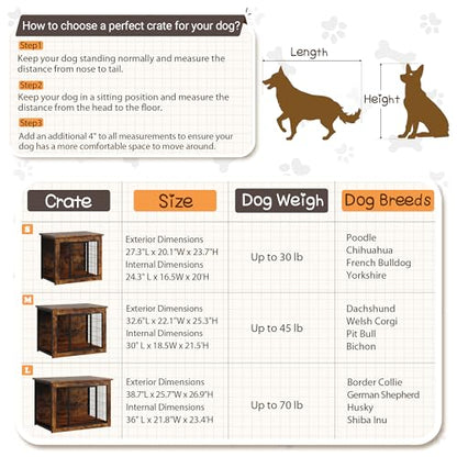 Wooden Dog Crate Furniture with Thick Cushion, Indoor Side Table Dog Kennel, view 3