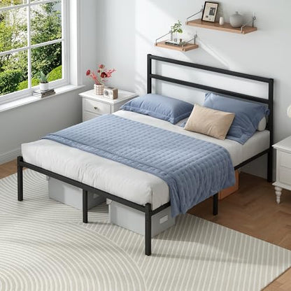 Full Size Bed Frame with Headboard and Footboard, view 4