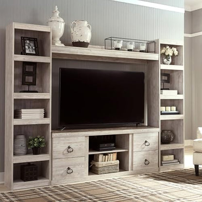 Signature Design by Ashley Willowton 4-Piece TV Entertainment Center, White, view 3