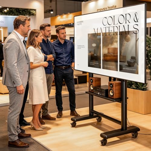 Heavy Duty Rolling TV Stand for 50-98 Inch TVs Holds up to 200 Lbs, view 3