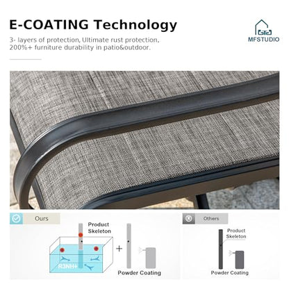 Swivel Patio Dining Chairs Set of 4, Outdoor Dining Chairs with Padded Textilene Fabric & Sturdy Metal Frame, All Weather Outdoor Sling Furniture Chairs for Deck, Backyard, Garden and Lawn