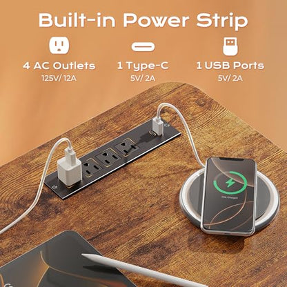 Electric Standing Desk with Power Outlets and USB-C Port, view 5