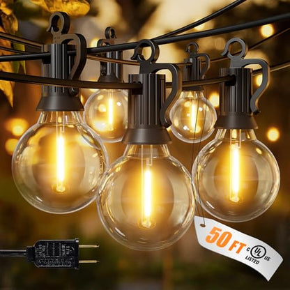 Outdoor String Lights, 50FT 25 G40 Bulbs Shatterproof Patio Lights, view 2