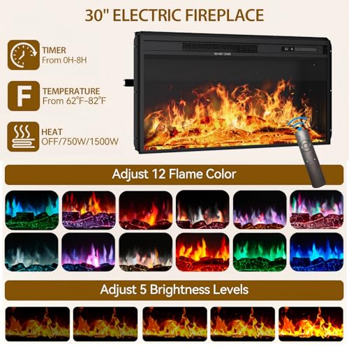 70" Fluted Fireplace TV Stand for TVs Up to 80 Inches, view 5