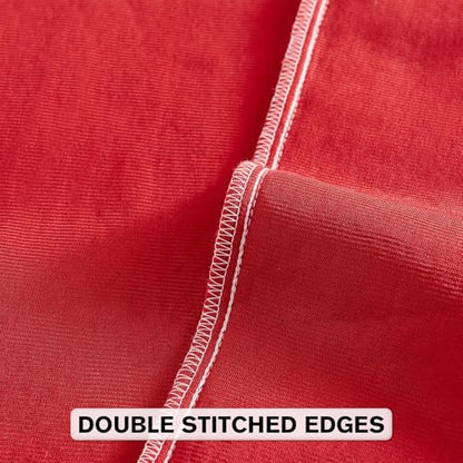 Pack of 2 Solid Chenille Throw Pillow Covers 16x16 Inch Soft Farmhouse Decorative Accent Cushion Cases Modern Home Decor for Couch Living Room, Red