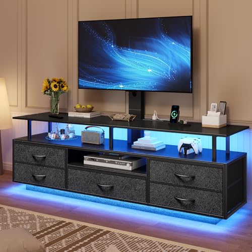 LED TV Stand with Mount for Living Room, 55, 60, 70 TV, 6 Drawers, view 2