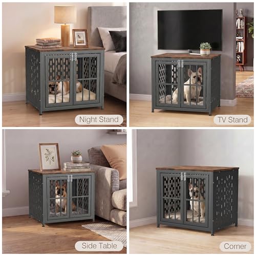 Heavy Duty 26 Inch Indestructible Furniture Dog Crate for High Anxiety Dogs, view 8