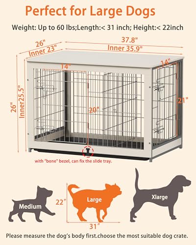 Wooden Dog Crate Furniture with Divider Panel, view 4