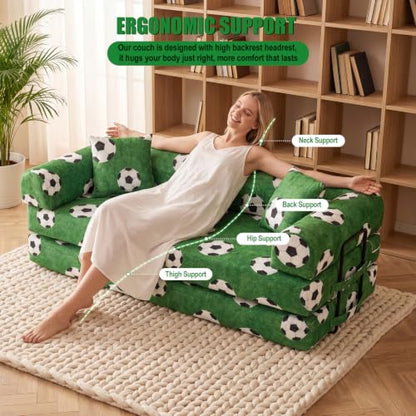 5-in-1 Convertible Sofa Bed 79" Boneless Couch Loveseat for Small Space, view 6