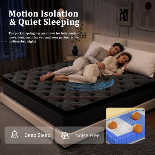 Queen Size Mattress 10 inch, Memory Foam Hybrid Mattress in A Box, view 6