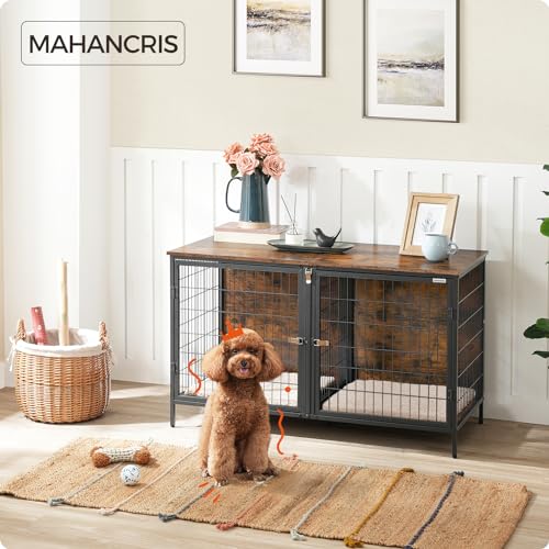 Dog Crate Furniture for 2 Dogs, 43.3" Dog Kennel with Removable Divider, view 4