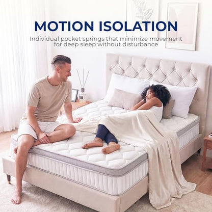 Full Size 10 Inch Hybrid Pocket Spring Mattress, Motion Isolation, view 7