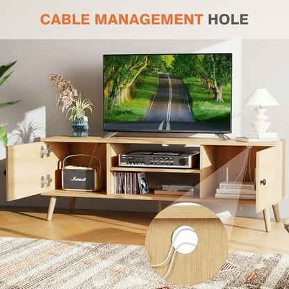 TV Stand for 55 60 Inch TV, Entertainment Center with Storage, view 5