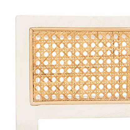 Safavieh Home Bernice White and Natural Cane Dining Chair