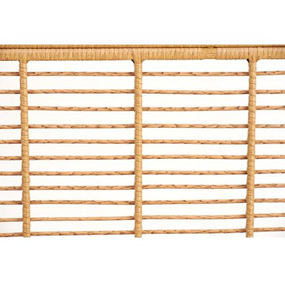 Boho Rattan California King Bed Frame with Headboard, Natural Finish, view 8