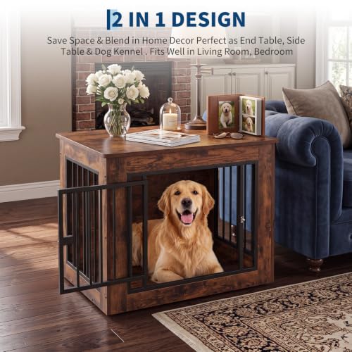 Dog Crate Furniture, 30" Modern Dog Kennel Indoor Side End Table, view 3