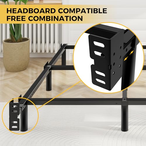 Full Size Bed Frame, 7 Inch Heavy Duty Metal Base for Box Spring, 9 Legs, view 8