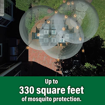 BiteFighter Outdoor LED Weatherproof Proven Mosquito Repellent String Lights 36 Ft, Includes 3 Replaceable Repellent Pods