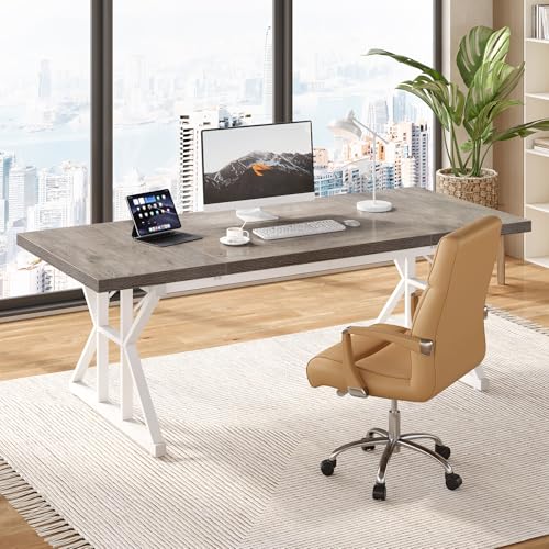 70.8-Inch Large Executive Desk, Modern Computer Office Desk, view 3