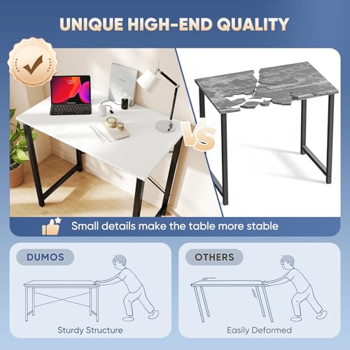 32 Inch Small Computer Desk, Home Office Desks for Bedroom, White, view 7