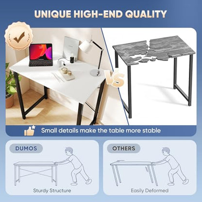 32 Inch Small Computer Desk, Home Office Desks for Bedroom, White, view 7