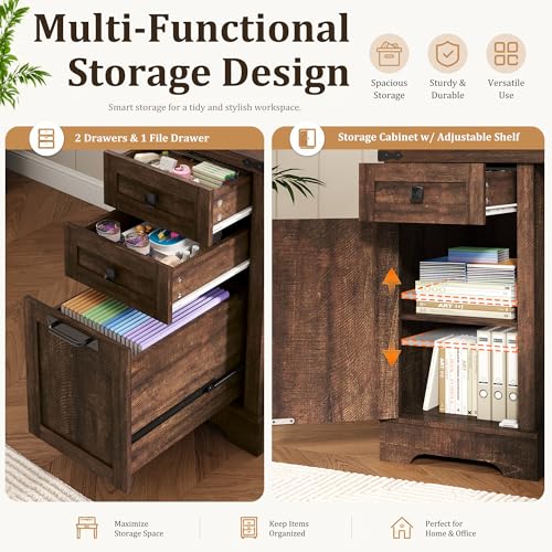 58'' Farmhouse Home Office Desk with Drawers, view 4