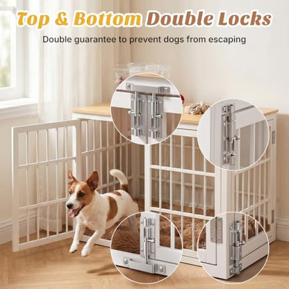 Dog Crate Furniture 38 Inch Indoor Crate Dog Cage Wooden Kennel, view 4