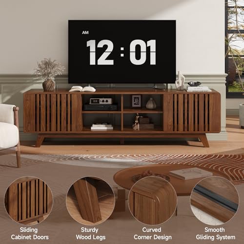 70" TV Stand for TV Up to 85", Mid-Century Modern Television Stand, view 5