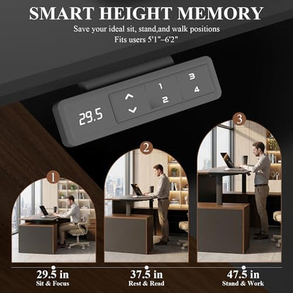 78.74" L-Shaped Electric Executive Desk with Filing Cabinet,Walnut/Black, view 7