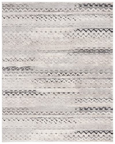 SAFAVIEH Retro Collection Area Rug - 9' x 12', Cream & Grey, Modern Abstract Design, Non-Shedding & Easy Care, Ideal for High Traffic Areas in Living Room, Bedroom (RET2136-1180)