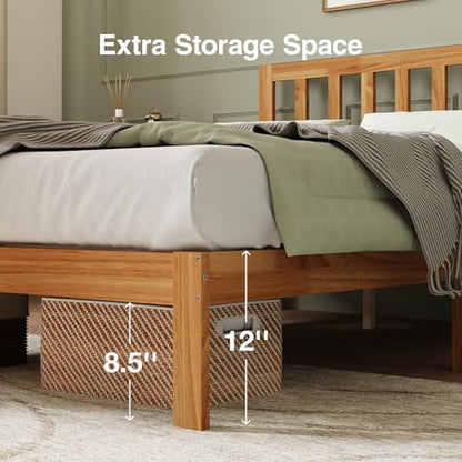 12inch Twin Size Bed Frame Wooden Twin Platform Bed Frame, view 7