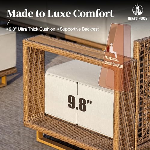 9-Piece Patio Sectional Furniture Set with 10" Thick Cushions, view 4