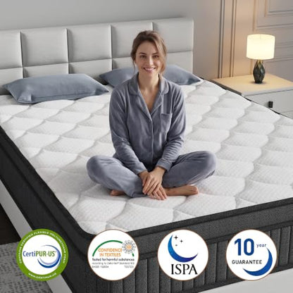 12 Inch Full Size Mattress, Individually Wrapped Pocket Spring Mattress in a Box, view 5