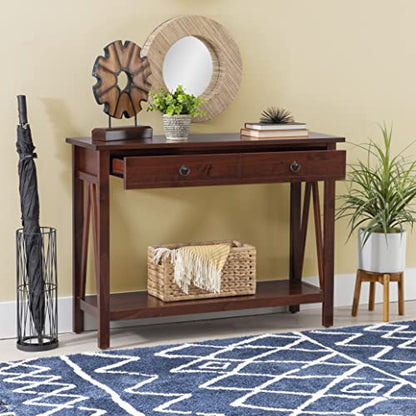 Home Dcor Console Table, 42.01"w x 13.98"d x 30.71"h, Antique Tobacco